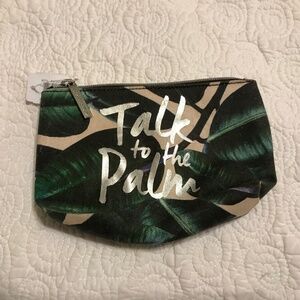 NWT “Talk to the Palm” Tropical palm print makeup pouch by Bath & Body Works